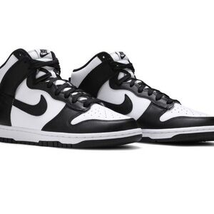 Nike Men's Dunk Hi Classic Black and White High-Top Sneakers with box.